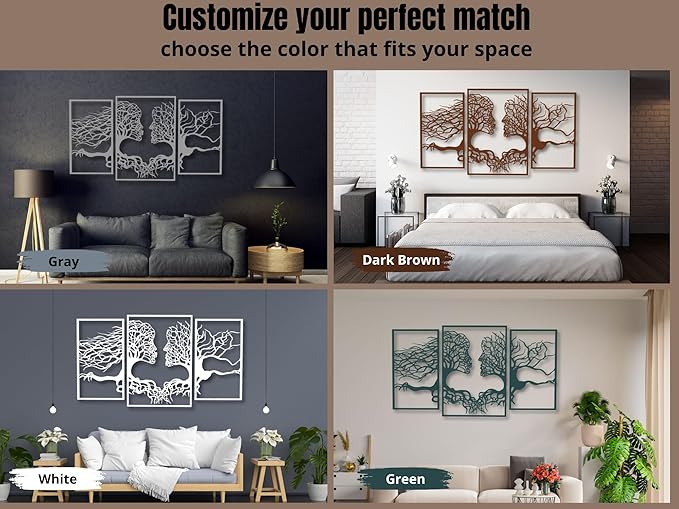 VAILLA Wood Wall Art Decor Wall Hanging Sculpture Modern Home Decoration 3 Panels Nature Wall Hangings Large Wooden Wall Arr 3D Textured Sculptures for Living Room Bedroom Office Dinnig Room (Faces 1)