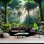 BSFHH Nature Tapestry Forest Tree Sea Cave Wall Hanging, Stream Through Rainforest Landscape Wall Art Tapestry for Bedroom Living room (Rainforest, 59" × 51", Unframed)