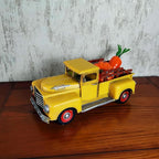 Vintage Farmhouse Yellow Truck Pickup Truck Rustic Metal Home Decor Collectible Vehicle Car Model Home Table Desktop Tabletop Gift Decoration