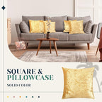 Pack of 6 Decorative Velvet Throw Pillow Covers Solid Square Soft Pillowcase Set Cushion Cases for Sofa Couch Bed Car Christmas Fall Home Decor 18 x 18 inch(Turmeric Color)