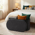 30 Inches Ottoman with Storage,Bedroom Bench with Storage, Ottoman Foot Rest for Living Room,30" L x 15" W x 15" H-Dark Grey