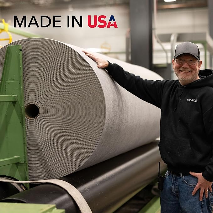 RUGPADUSA - Eco-Plush - 6'x8' - 1/2" Thick - 100% Felt - Luxurious Cushioned Rug Pad - Available in 3 Thicknesses, Many Custom Sizes