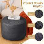 AS AWESLING Round Ottoman Foot Rest Pouf for Living Room Couch - Soft Plush Hassock