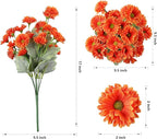HyeFlora Dahlia Artificial Flowers for Outdoors Fake Plants Spring Decoration, 6 Bundles Realistic Silk Daisy UV Resistant Faux Flowers for Outdoor Planters Patio Porch Yard Garden Home, Orange Yellow