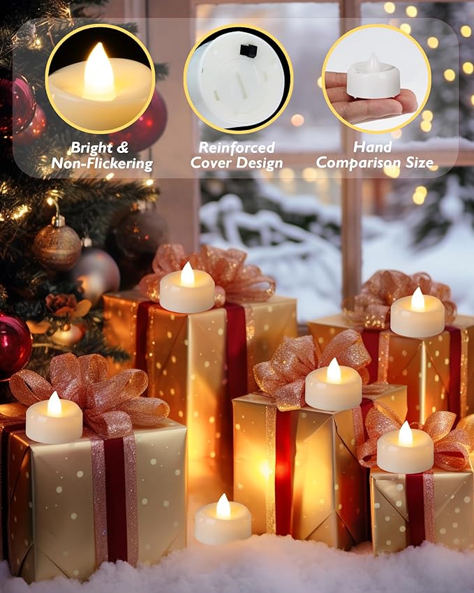 BEICHI Flameless Candles, 12/24/50/100/150 Pack Tea Lights Battery Operated, No Flickering Votive Candles LED Tea Lights for Halloween Christmas Wedding Home (150 Pack, Warm White)