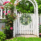 24 Inch Spring Wreath for Front Door, Spring Eucalyptus Wreath for Grapevine Farmhouse with Silk Printing Dollar Leaves Wreaths for Festival Celebration Front Door Wall Window Home Décor