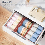 DIMJ Drawer Organizer Clothes - Underwear Organizer Closet Organizers and Storage Box Dresser Organizer,Drawer Dividers for Baby Clothes,Bra,Socks, Belt, Tie, Set of 6,Pink