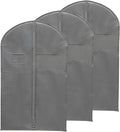 PATIKIL 43" Garment Bag, 3 Pack Breathable Suit Bag for Storage Hanging Clothes Dustproof Garment Covers for Suits Coats Dresses, Gray