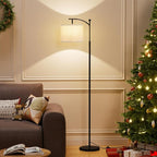 Ambimall 60" Floor Lamps for Living Room with 3 Color Temperatures, Adjustable Grey Shade with Black Pole, Tall Lamps for Living Room Bedroom Office Classroom Dorm Room, 9W Bulb Included