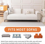 HAOMAIJIA Pet Couch Covers for Sofa Waterproof Couch Cover for Dogs Chenille Non Slip Sofa Covers Washable for 2 Cushion Couch Furniture Protector (Cream White, 36.5" x 62" 1 Pack)