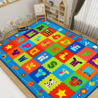ABC Kids Rug, Kids Carpet for Playroom, Classroom Carpet with Anti-Slip Back, Educational Preschool Rugs with ABC, Numbers, Animals Colors, Shapes, Extra Large Thick (59'' x 39.4", Style 8)