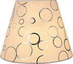 Aspen Creative 58901A, Empire Uno Lamp Shade in White with Circle Pattern, 5" Top x 9" Bottom x 7" Slant Height, Slip UNO 33mm