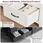 GarveeHome 6 Dresser for Bedroom, 47 in Wide Drawer Dresser with Storage Freestanding, Wooden Closet Storage Chest for Living Room, Bedroom, Entryway, Ash White