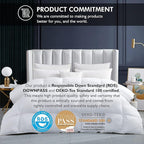 Luxurious White Solid Heavy Weight, Oversize California King Size Goose Feathers Down Comforter for Winter Weather, 108 X 98 inches, Premium Baffle Box, 100% Egyptian Cotton Cover, 90 oz. Fill Weight