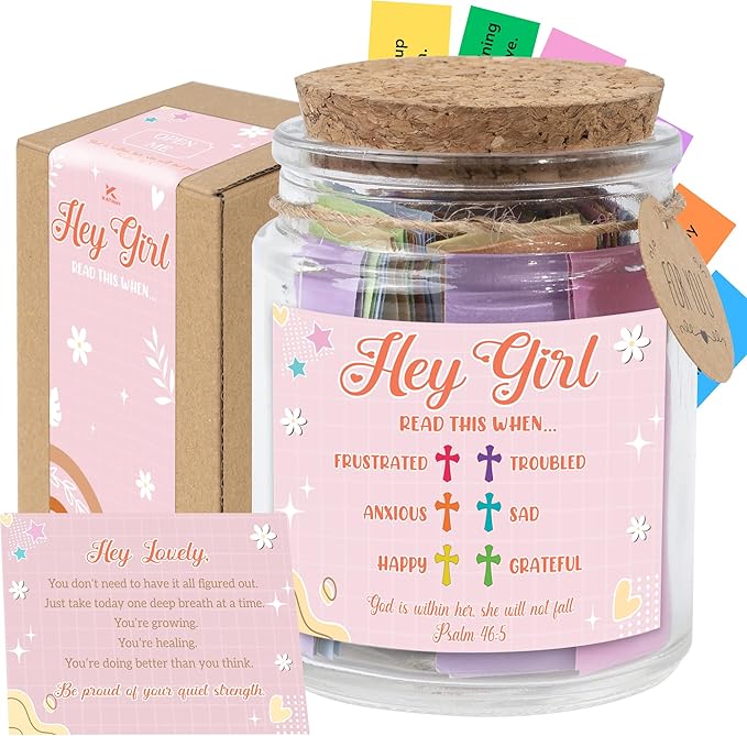 Bible Verse Jar for Daughter – 92 Color-Coded Scriptures of Encouragement, Birthday & Christmas Gift, Christian Keepsake, Daughter-in-Law Gift (Bible Jar For Teen Girl)