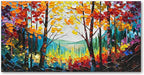 Hand Painted Art Natural Scenery Oil Painting Forest Scenery Large Canvas Wall Art Decoration 24x48 Inches