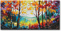Art Hand-Painted Natural Scenery Oil Painting Forest Scenery Large Canvas Wall Art Decoration 30×60 Inches