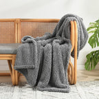 HORIMOTE HOME Ultra Soft Cozy Sherpa Throw Blanket, Grey Pattern Reversible, Light Weight Warm Decorative Boho Style Throw Blanket Cover for Sofa, Couch, Bedroom,Travel, Outdoor,60”x80”