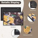 Charouse 1 Piece Framed Wall Decor Painting Gold Black Abstract Modern Pastoral Artistic Wall Art for Living Room Office Bedroom Cafes Urban Fields Sky Pictures Christmas GIft Wall Decor 24 * 16 Inch