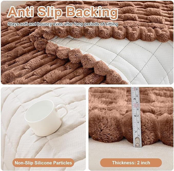 Couch Cover for Dogs, Non Slip Fuzzy Pet Couch Covers for Sofa,Couch Covers for Sofa Pet Friendly,Thick Soft Sofa Slipcovers Cushion Protector(Light Coffee, 28" x 71"/70 x 180cm)