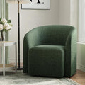 COLAMY Swivel Accent Chair, Modern Barrel Round Chair, Upholstered Comfy Living Room Chair with Armrest, Armchair for Reading Room/Bedroom/Waiting Room/Office, No Assembly, Green