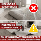XFasten Double Sided Carpet Tape for Area Rugs, 3 Inch x 20 Yards – Heavy Duty Anti Slip Rug Grip Tape, Works as Rug Gripper, Residue Free, Wood Safe, Easy Removal for Hardwood and Laminate Floor