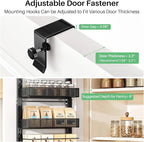 SNTD Over the Door Pantry Organizer - 8 Tier Adjustable Pantry Door Spice Organizer, Large Capacity Hanging Door Spice Rack for Kitchen Pantry Organizers and Storage (Black, 12.3" W x 4.7" D x 69" H)