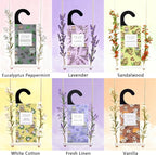 ROSE COTTAGE Large 12 Packs White Cotton Hanging Closet Deodorizer Air Freshener Long Lasting Scented Sachets Smell Goods for House