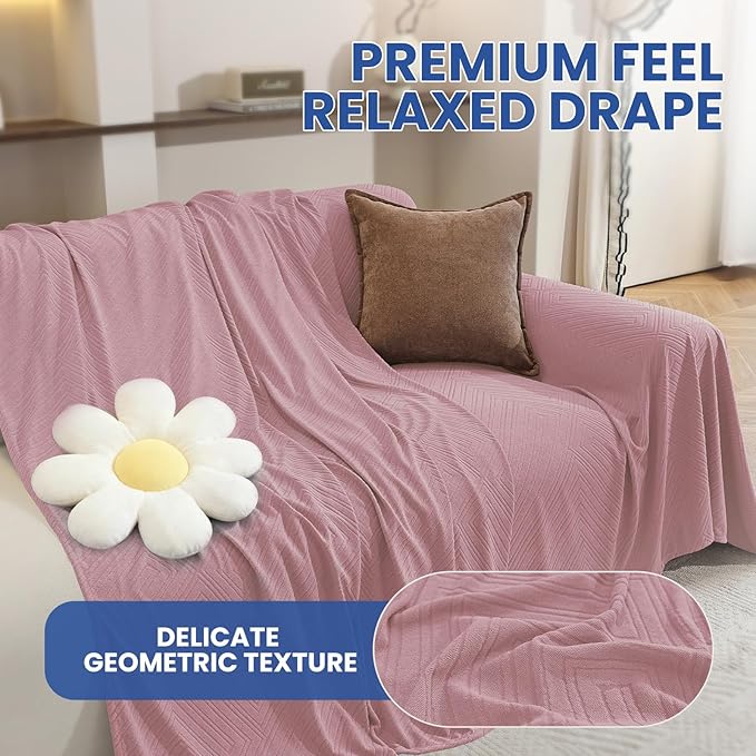 Couch Cover for Dogs, 78"x91", Chair Covers Armchair Oversized, Sofa Covers Washable, Sectional Pet Couch Cover for 1 Cushion Couch Sofa, Furniture Protector, Pink