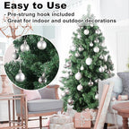 Silver 1.6" Small Christmas Balls Christmas Tree Decoration Ornaments Shatterproof Hanging Balls for Birthday Halloween Holiday Wedding Decorations Set of 24pcs