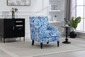 KEIKI Vintage Porcelain Accent Chair with Nailhead Trim, Upholstered Lounge Armchair - Ergonomic High Back Support, Perfect for Reading Nook