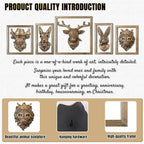 Zotabe 5PCs Animal Heads Wall Decor, Animal Sculptures Wall Dec, Moose Head Wall Mount, Vintage Wall Sculpture, Resin Wall Hanging Decoration for Living Room Bedroom Kitchen Gift (5PS, 1)