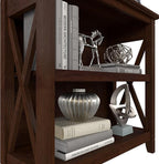 Bush Home Key West Small 2 Shelf Bookcase in Bing Cherry, Compact Home Organizer, Vertical Storage Solution, Bookshelf for Office or Living Room