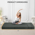 FILUXE Convertible Folding Sofa Bed - Sleeper Chair with Pillow, Modern Linen Fabric Floor & Futon Couch, Foldable Mattress for Living Room/Dorm/Guest Use/Home Office/Apartment, Queen Size, Dark Gray