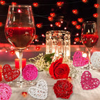 STMK 32 Pcs 2 Inch Valentine’s Day Heart Shaped & Round Rattan Balls Decorative, Wedding Wicker Balls Decorations for Valentine’s Day Decor DIY Vase Bowl Filler Wedding Decoration