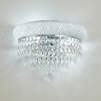 2-Lights Crystal Icicle Prisms Drops Wall Sconce Light for Living Room Dining Room Bathroom Vanity Mirrors Hallway Bedroom Closet Stairway (Chrome)