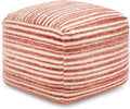 Anji Mountain 100% Handmade & Handcrafted Comfortable Home Décor Pouf Ottoman Footrest for Living Room, Bedroom, Nursery, Kidsroom, Patio Furniture - (22" x 22" x 16" - Red)
