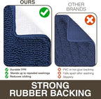 Neater Home Plush Bathroom Rugs 30x20 Thick Chenille Quick Dry Microfiber Absorbent Bath Mat, Soft Bath Rugs, Machine Washable Bathroom Floor Mat for Tub Shower Sink, Home Decor Accessories, Navy