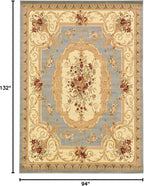 Rugs.com Chateau Collection Rug – 8' x 11' Light Blue Medium Rug Perfect for Living Rooms, Large Dining Rooms, Open Floorplans