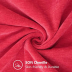 decorUhome Spring Chenille Soft Cozy Throw Pillow Covers 12x20 Set of 2, Modern Farmhouse Boho Velvet Decorative Pillow Cases with Stitched Edge for Couch Sofa Bed Home Decor, Christmas Red