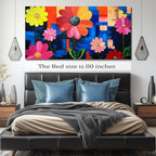 ZHAOSHOP Flower Canvas Wall Art for Living Room Extra Large Wall Art for Dining Room Colorful Painting Wall Decor for Office Women 40 x 80 Inch