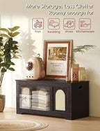 DINZI LVJ Storage Chest, 39.4" Rattan-Like Storage Box with 2 Safety Hinges, Wooden Entryway Shoe Bench with Flip-Top, Bedroom, Easy Assembly, Espresso and Natural