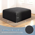 40" Square Stuffed Ottoman Pouf for Sofa Couch, Corduroy Poufs with Foam Chunk Filling, Furry & Fluffy Pouf Foot Stool Movable Ottoman. 40*40 Floor Poufs Foot Rest for Living Room, Black(1 Piece Set)