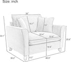 ERYE Living Room Accent Chair, Modern Chenille Upholstered Wider Seat Cushion Leisure Armchair W/2 Pillows and Removable Cover for Home Apartment,Bedroom,Office