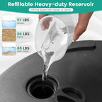 HAPPYGRILL Outdoor Umbrella Base 20", Patio Umbrella Weighted Base with 3 Adapters, 2 Adjustable Knobs, Refillable Reservoir for Water & Sand, Market Umbrella Stand for Poolside, Garden