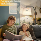 SUNMORY Floor Lamps for Living Room, Tall Standing Lamp with Romote Control & Stepless Dimmable Bulb, Modern Floor Lamp with Adjustable Lampshade, Arc Lamp for Bedroom Office
