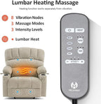 MCombo Power Lift Recliner Chair for Elderly, Lift Chair with Heat and Massage, Extra Wide Lift Recliner for Big People, Fabric R7096 (Medium-Wide, Beige)