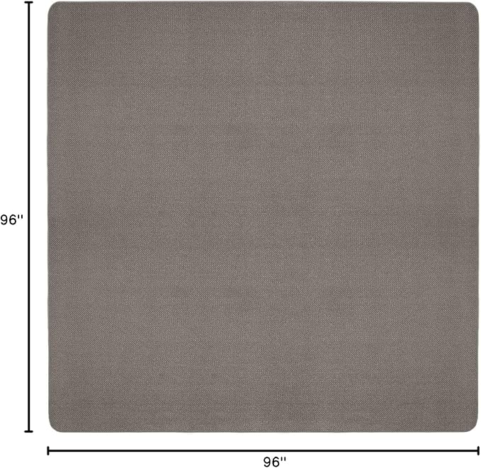 House, Home and More Skid-Resistant Carpet Indoor Area Rug Floor Mat - Gray - 8 Ft X 8 Ft - Non Slip Rubber Backing, Stain Resistant, Dog Friendly, Living Room Bedroom Kitchen Entryway