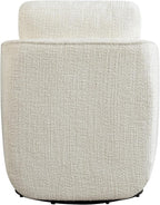 Studio Living® Lydia 35.3" Swivel Accent Chair, Modern Boho, Fully Assembled, Pocket Coil Comfort, Round Swivel Base Leg, Soft Chenille Fabric, Cream