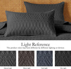 akkialla Full/Queen Size Quilt Bedding Set,Black Lightweight Microfiber Soft Bedspread,Modern Style Geoetric Pattern Coverlet Set for All Seasons,3 Piece(1 Quilt,2 Pillow Shams)